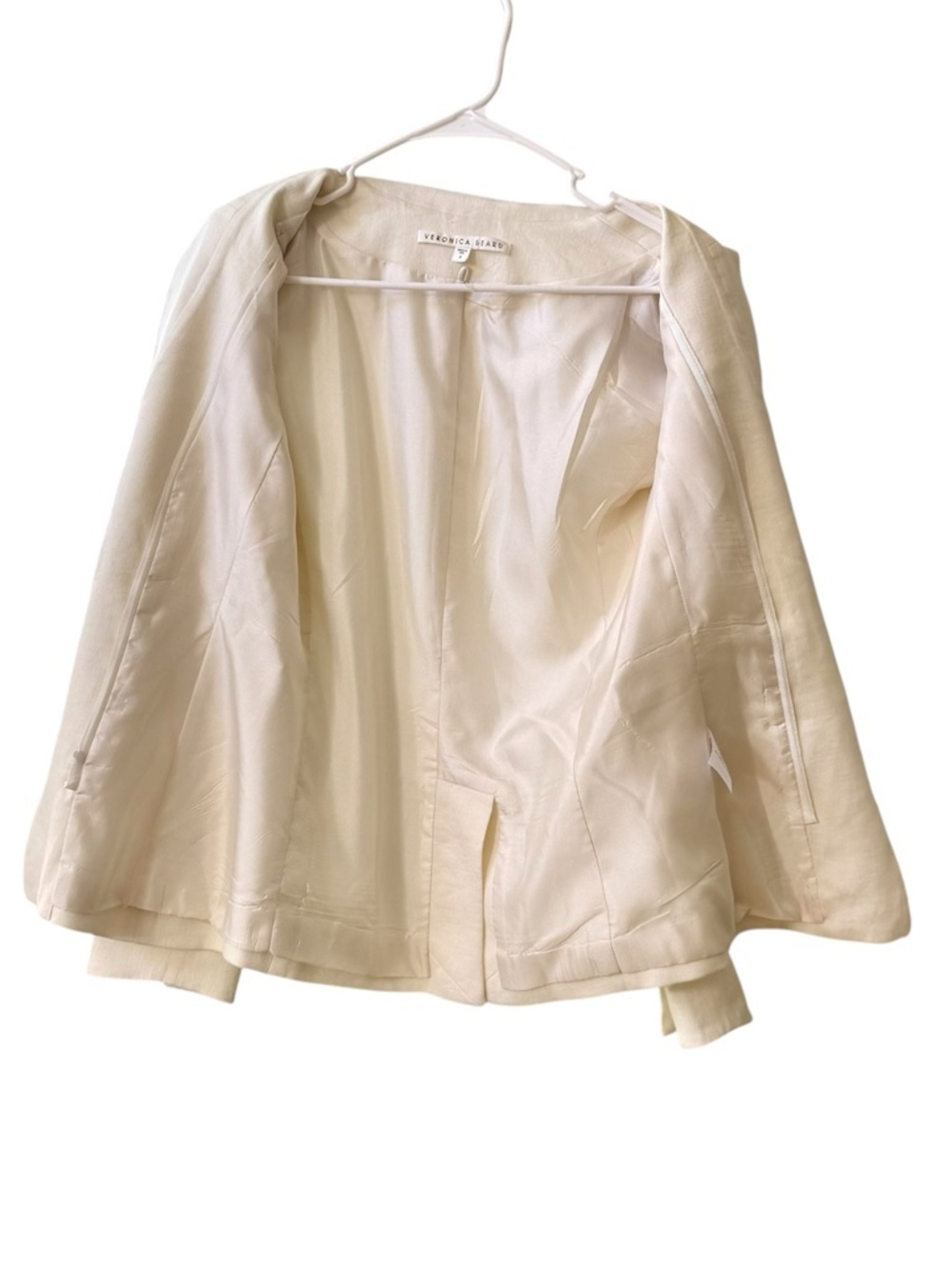 VERONICA BEARD Upcollar Dickey Jacket in White Sz 2 - Picture 6 of 9
